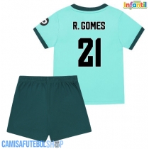 Camisa de time de futebol Wolves Rodrigo Gomes #21 Replicas 2º Equipamento Infantil 2025-26 Manga Curta (+ Calças curtas)